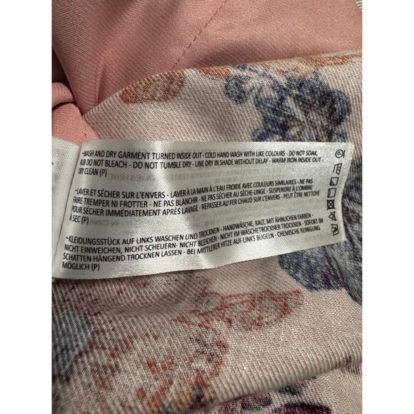 Finders Keepers Floral Twee Mini Dress Pink Linen Blend Square Neck Size M - Picture 6 of 6